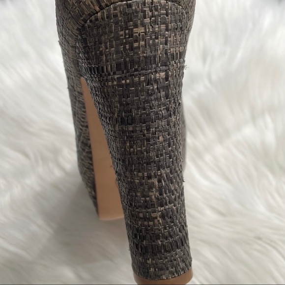 ⚜️New CHANEL Beautiful Tweed Cap Toe Platform Shoes Pumps 39.5 Authenticated - Picture 7 of 16